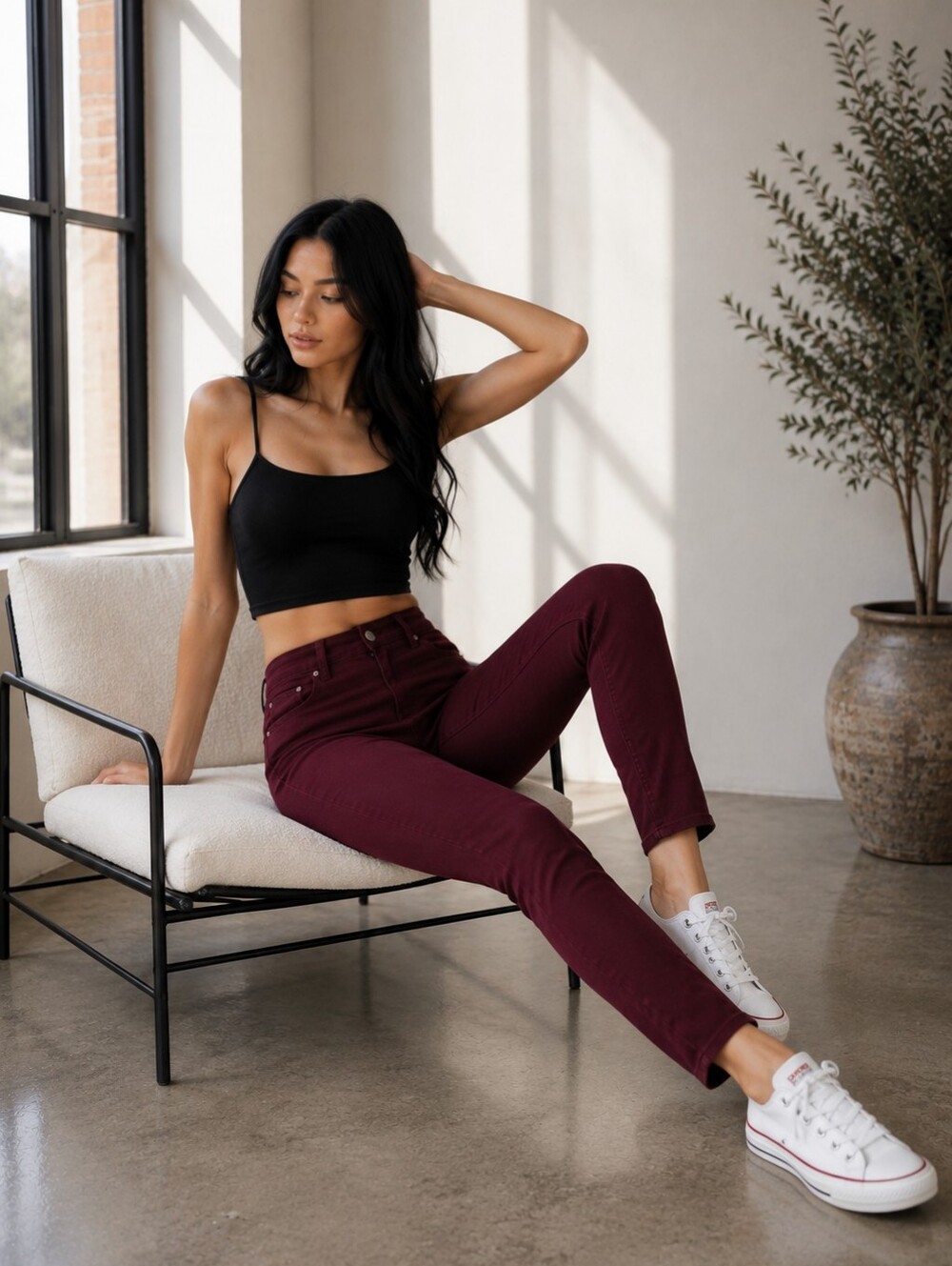 EUC Aeropostale Size 2R Burgundy High Waisted Jegging Jeans!